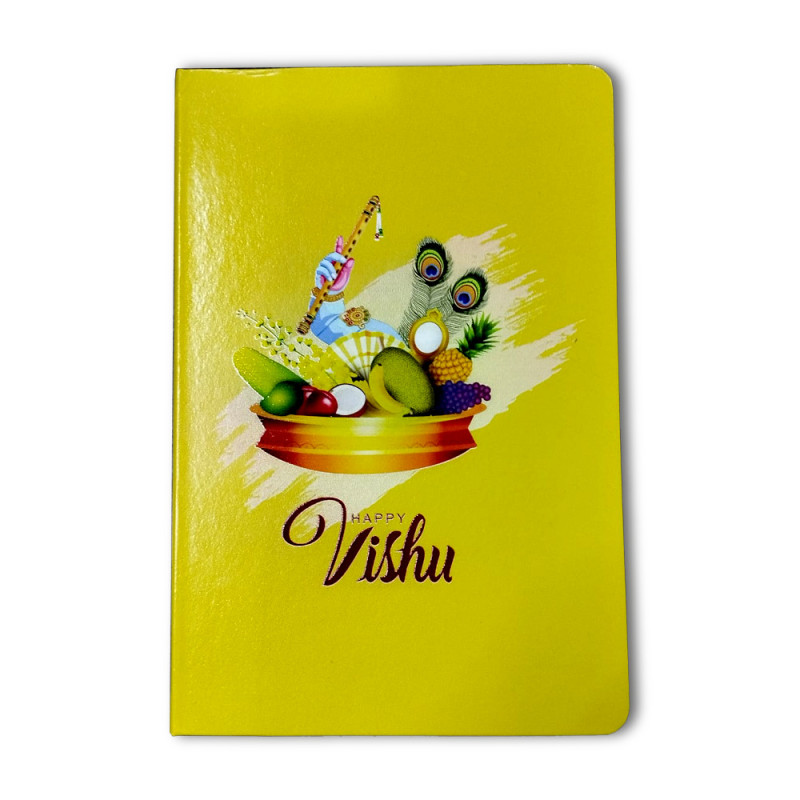 Happy Vishu Greetings Hardbound Journals A5 size for Souvenir Gifting (White)