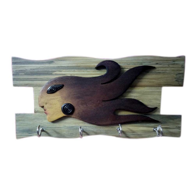 Decorative Handmade Bamboo and Cane Crafted Wall Hung Key Holder for Home Decor