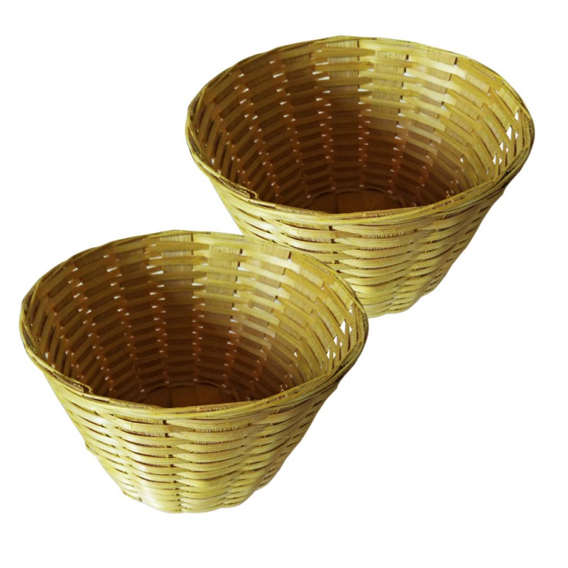 Hand Crafted Natural Bamboo Fruits Vegetables Basket for Home & Kitchen(set of 2 pieces)