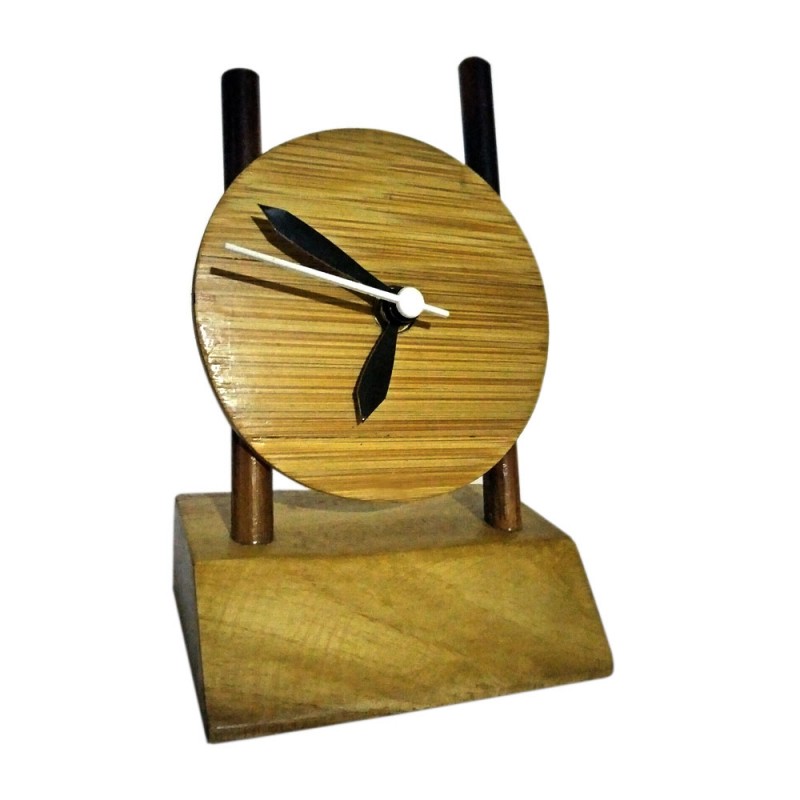 Handcrafted Bamboo Made Desktop Clock for Home Office Decor