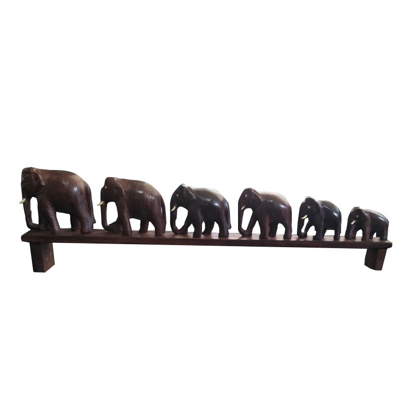 6 Elephant Bridge Rosewood Crafted Kerala Souvenir for Home Decor/Gifting
