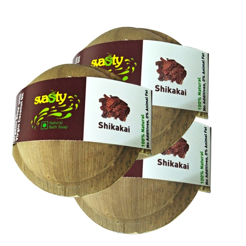 svasty Natural Shikakai Soap 100gms. with Aloevera for Enriched Hair & Skin Care (Set of 3)