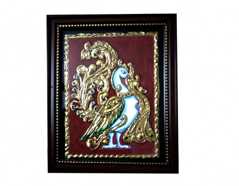 Peacock in Tanjore Painting