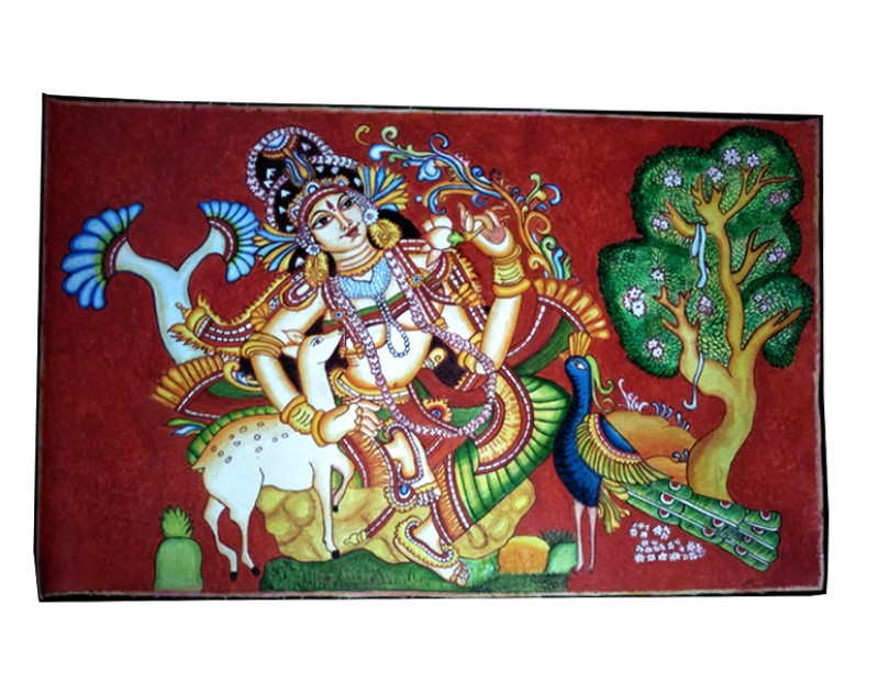 Kerala Mural Painting Depicting Sita The Queen of Ayodhya