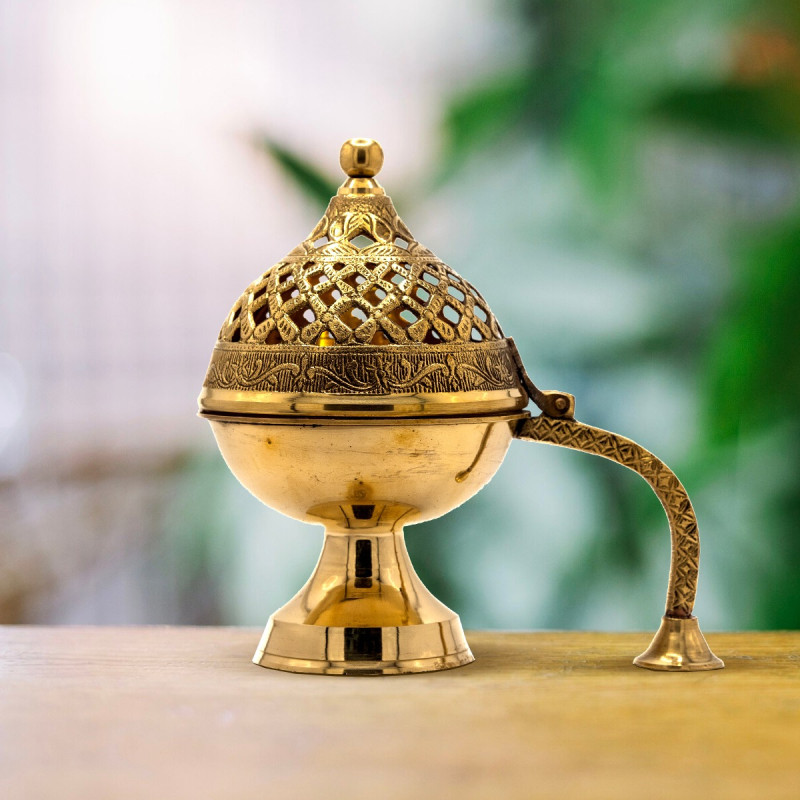 Traditional Brass Dhoop Dani For Home Purification and Rituals