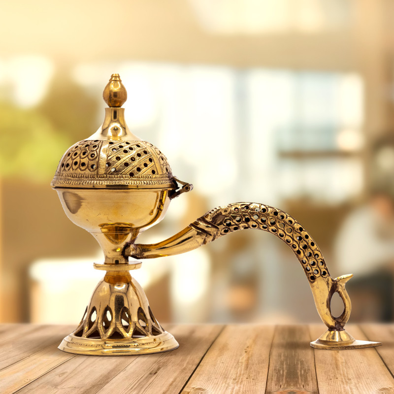 Antique Pure Brass Handcrafted Dhoop Holder For Purification and Rituals