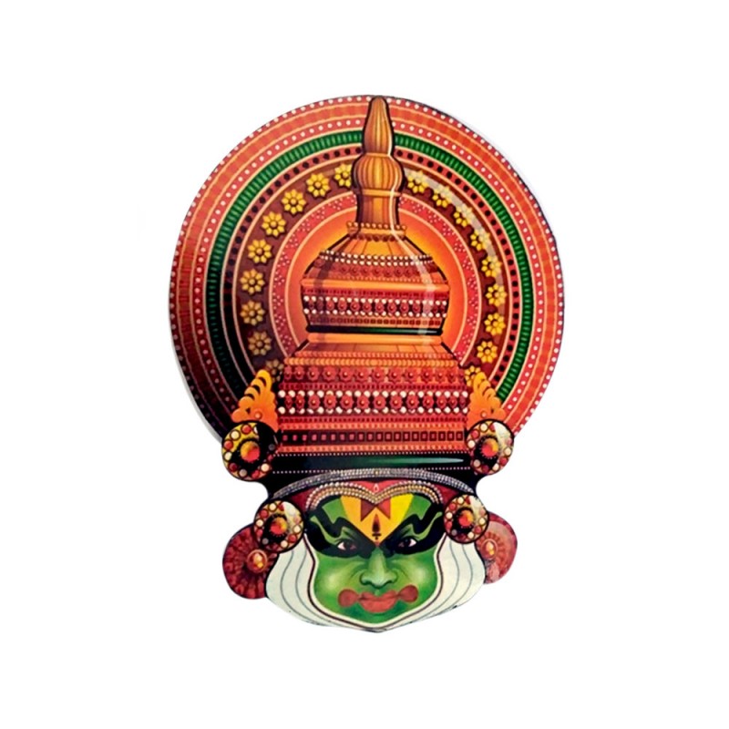 Kathakali Mask Wall Hang-Multicolor Print