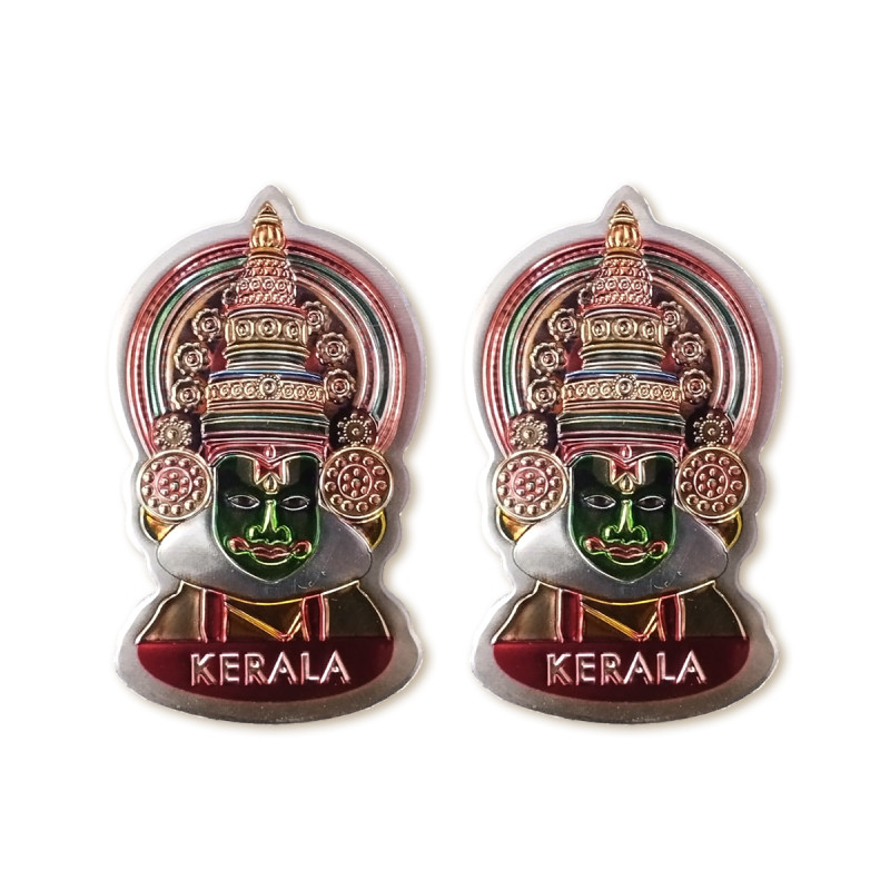 Kathakali Face Fridge Magnet – A Miniature Keepsake from Kerala- Set of 2