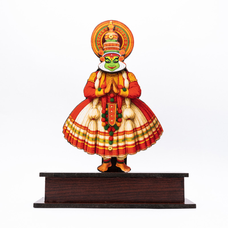 Kathakali Full Posture Wooden Plaque for Gifting & Decor