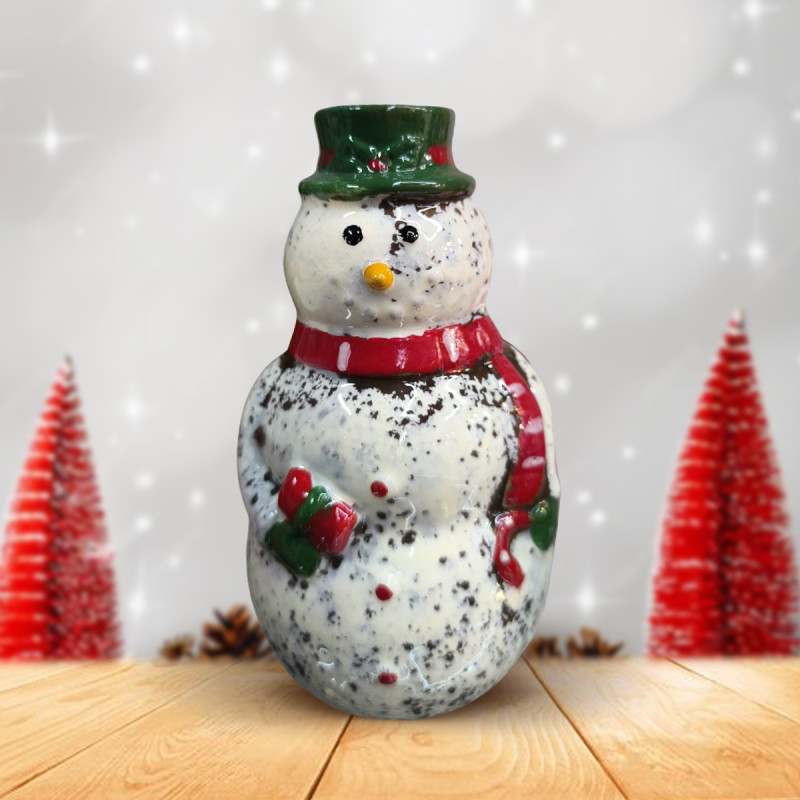 Snowman Ceramic Candle Holder