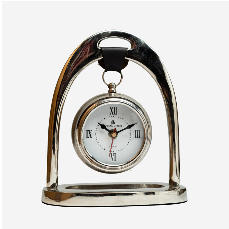 Stylish Metal Table Clock Silver Colour for Decor & Gifting