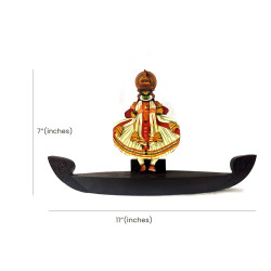 Dancing Kathakali on Boat Souvenir in 2D Wooden Cutout Souvenir for Decor & Gifting