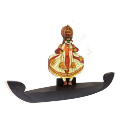 Dancing Kathakali on Boat Souvenir in 2D Wooden Cutout Souvenir for Decor & Gifting