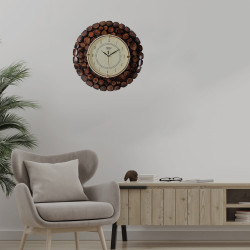 Wooden Wall Clock for Wall Décor & Gifting 12 Inch Brown