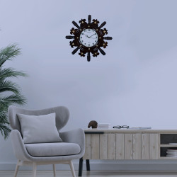 Ship Helm Design Vintage Rosewood Crafted Wall Clock for Home Decor and Gifting