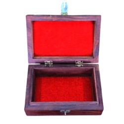 Wooden Carved Trinket Box with Brass inlay for Gifting and for Jewellery Storage