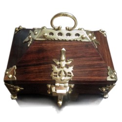 Rosewood Crafted Nettur Petti Traditional Jewellery Box with Intricate Patterns