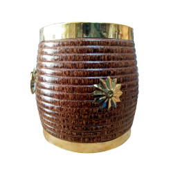 Exquisite Coconut Wood made miniature of Nirapara - Traditional Measuring Bowl