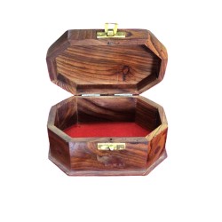 Wooden Mini Jewellery Box with Elephant Brass Inlay