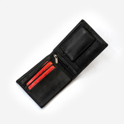 Classic Black Textured Genuine Leather Wallet for Men - Stylish Design with Ample Card Storage, ID & Photo Pocket, Durable Finish
