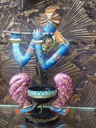 Krishna Metal Tea Light Candle Holder