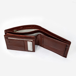 Classic Brown Textured Genuine Leather Wallet for Men - Stylish Design with Ample Card Storage, ID & Photo Pocket, Durable Finish