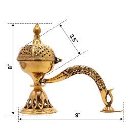 Antique Pure Brass Handcrafted Dhoop Holder For Purification and Rituals