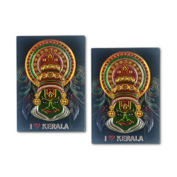 I ❤️ Kerala Kathakali Fridge Magnet – A Tiny Ode to Tradition-  Set of 2