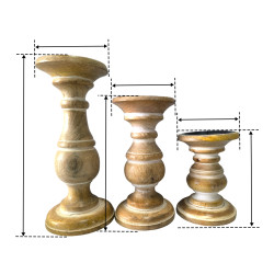 Wooden Pillar Candle Stand – Medium Polish Finish (Copy)