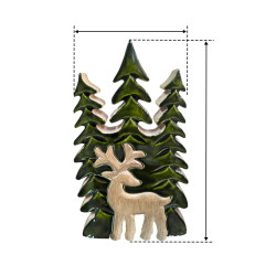 Wooden Christmas Tree with Deer – Festive Table Décor