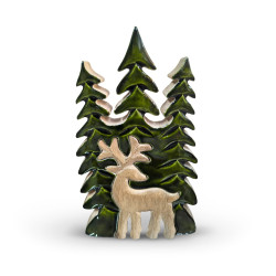 Wooden Christmas Tree with Deer – Festive Table Décor