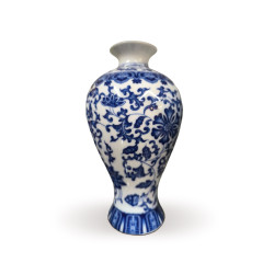 Handcrafted Blue & White Ceramic Flower Vase– Classic Glaze
