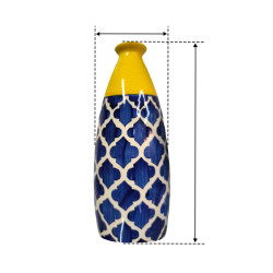Handcrafted Blue & Yellow Ceramic Flower Vase