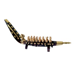 Rosewood & Brass Crafted Model of Kerala Snake Boat Chundan Vallam for Decor/Gifting