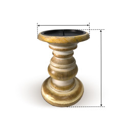 Wooden Pillar Candle Stand – Medium Polish Finish