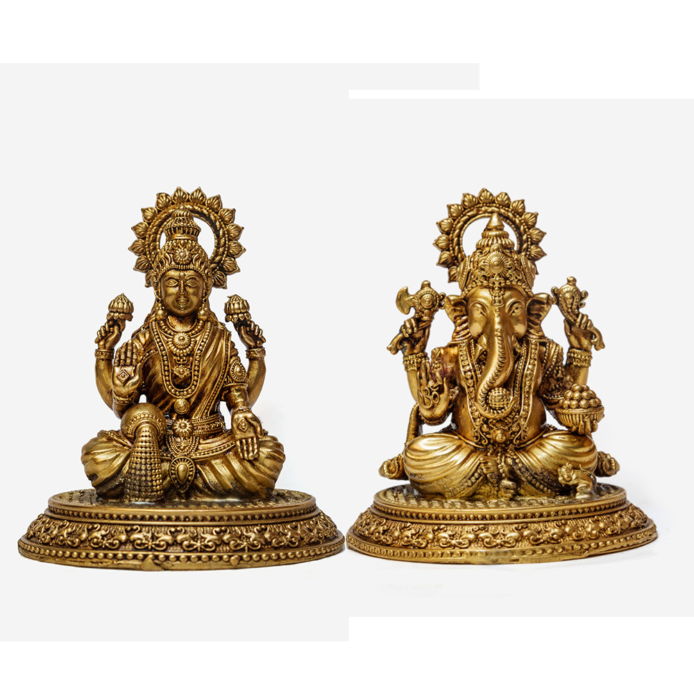 Brass Idol of Laxmi & Ganesh for Puja & Home Decor