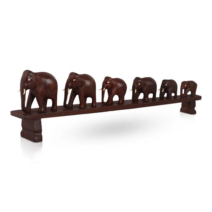 Elephants on Bridge Figurine - (6 Elephants)