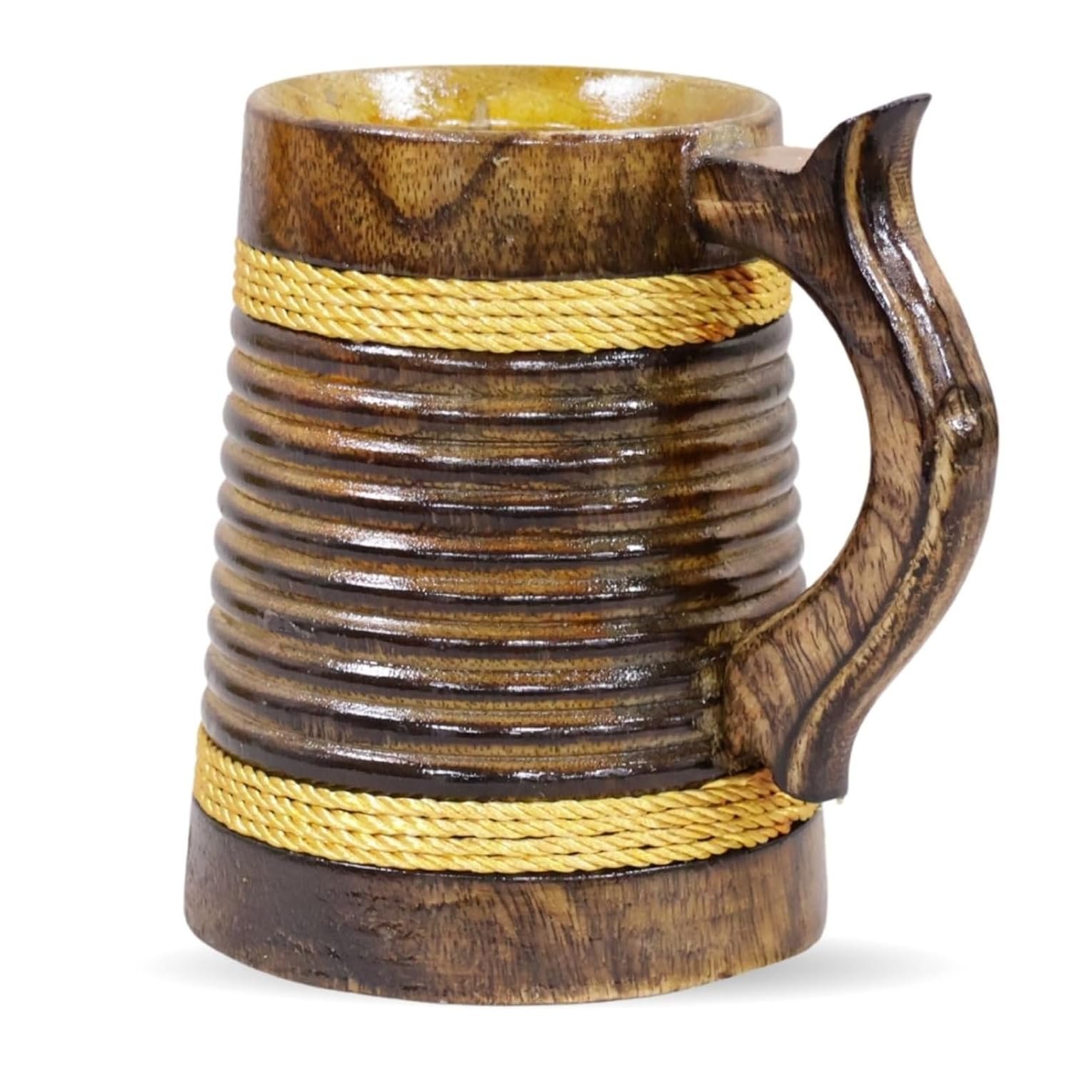 Handmade Wooden Beer Stein & Rustic Drinking Mug