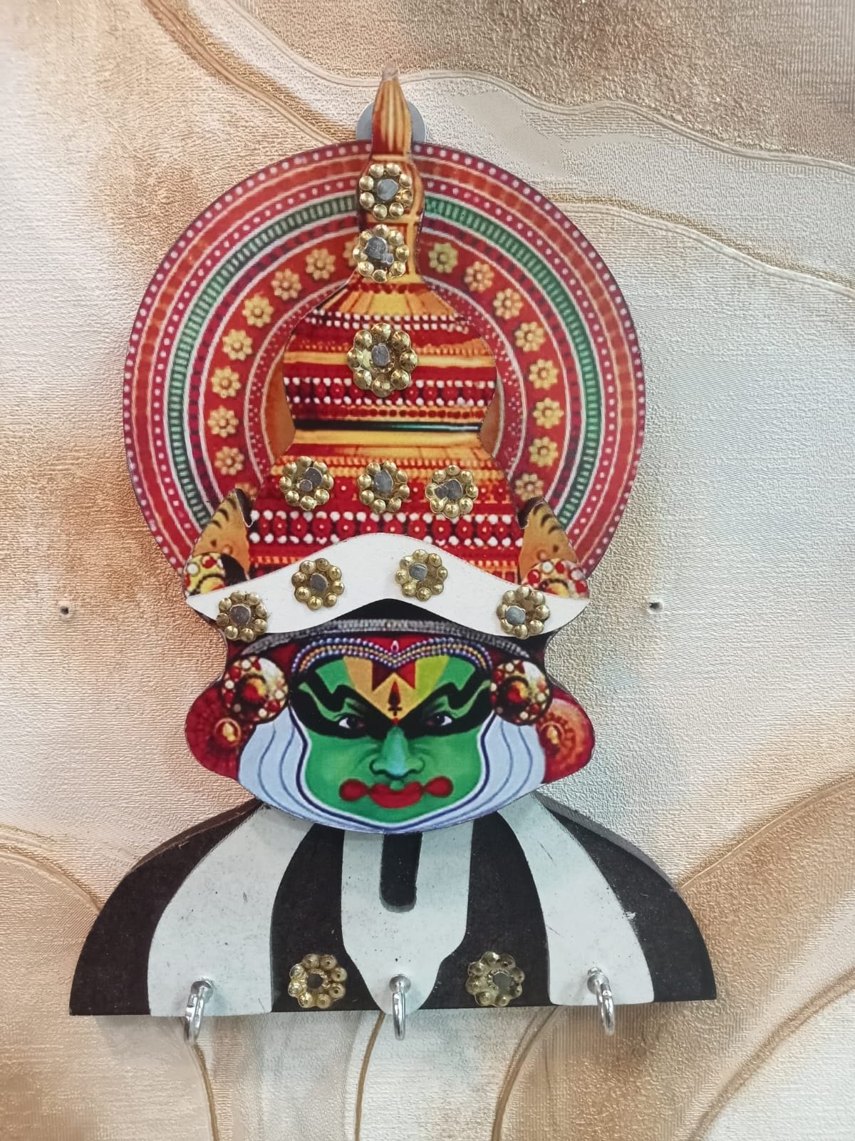Kathakali Face Wall Key Holder 7.5inch