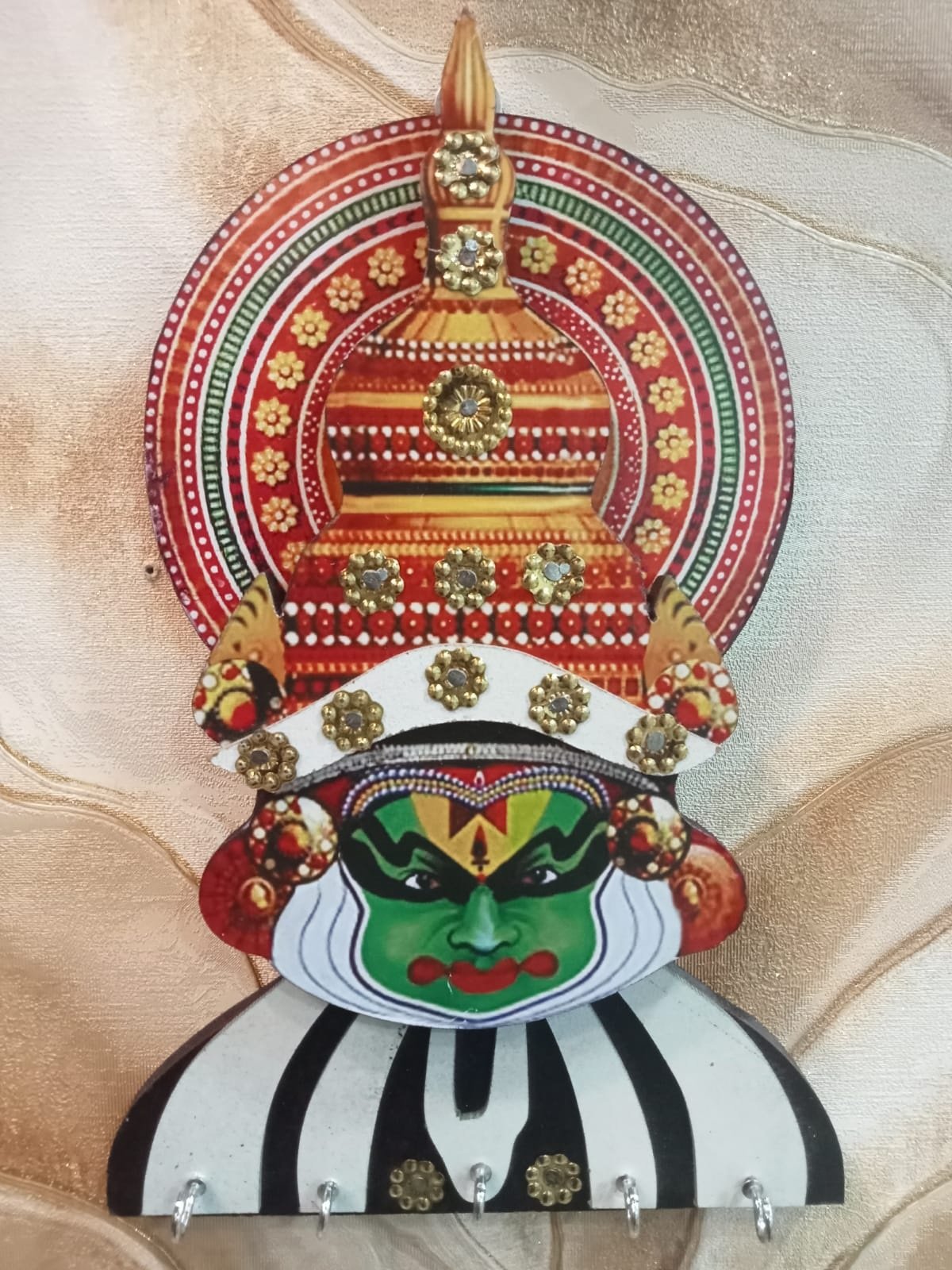 Kathakali Face Wall Key Holder 10inch
