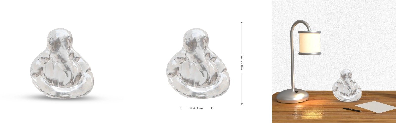 Transparent Glass Ganesha Idol – Feng Shui & Vastu Wealth Symbol thumbnail 4