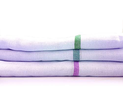 Traditional Plain Soft Cotton Bath Towel Kerala Thorthu for Bath & Multipurpose Use (Set of 3 Pieces, White) thumbnail 3