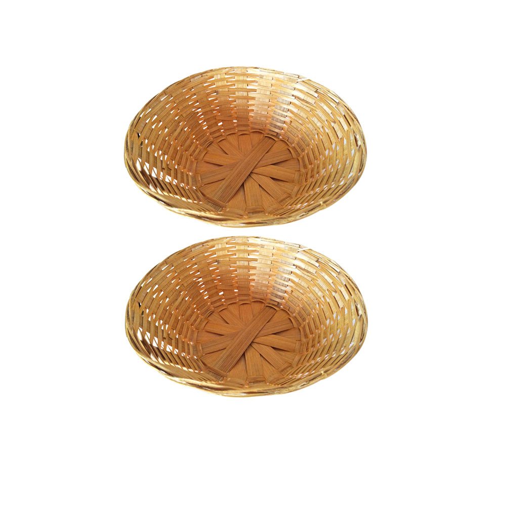 Hand Crafted Natural Bamboo Fruits Vegetables Basket for Home & Kitchen(set of 2 pieces) thumbnail 2