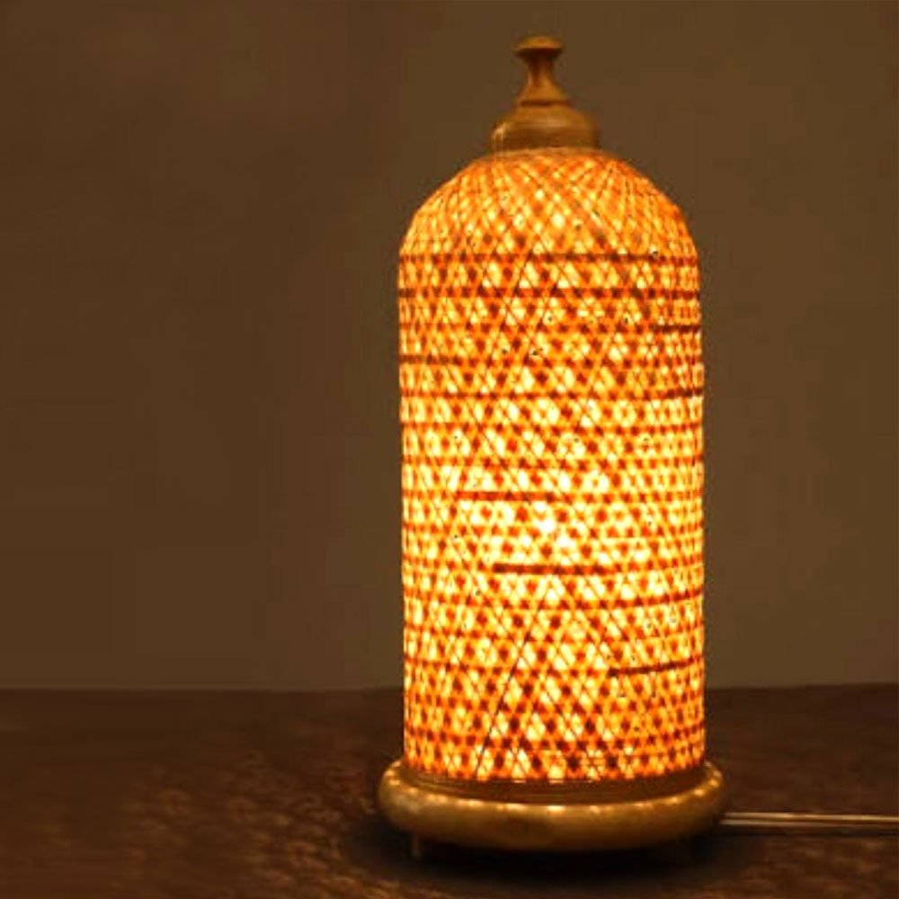 Bamboo Crafted Table Desktop Light Lamp for Home Decor thumbnail 2