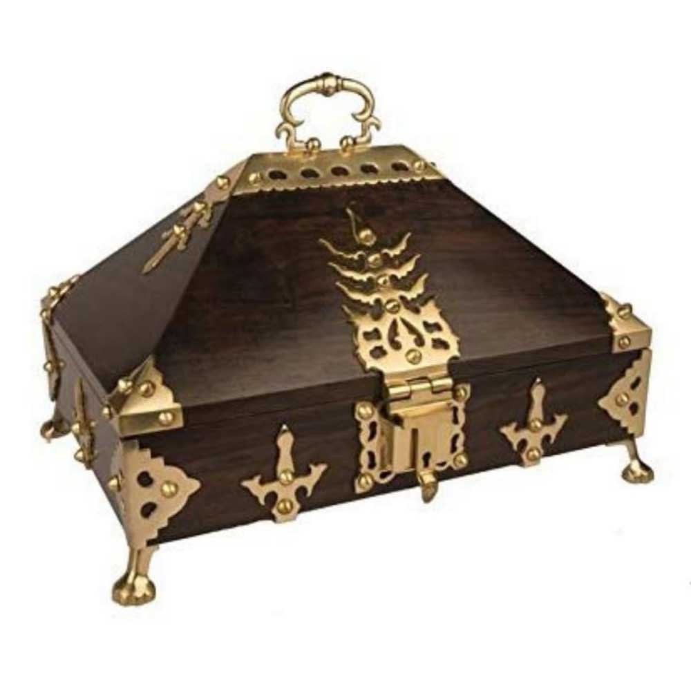 Rosewood Crafted Nettur Petti Traditional Jewellery Box with Intricate Patterns