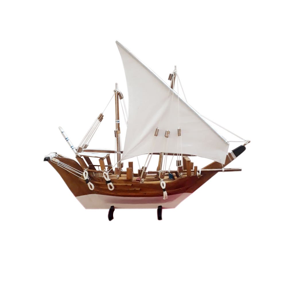 Wood Crafted Uru (Dhow) Traditional Sailing Vessel Miniature for Decor/Gifting thumbnail 3