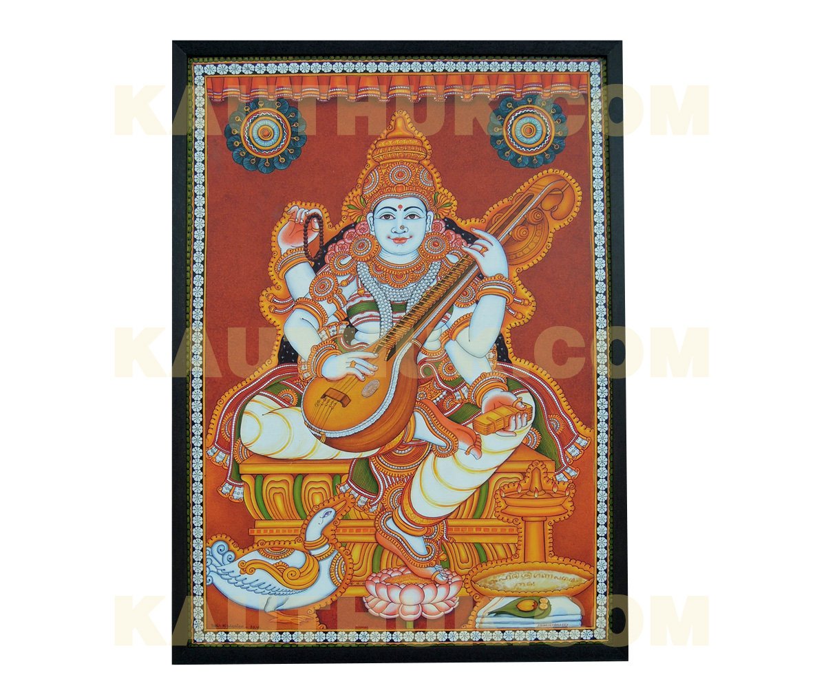 Saraswathi Kerala Mural Painting for Home & Interior Decor