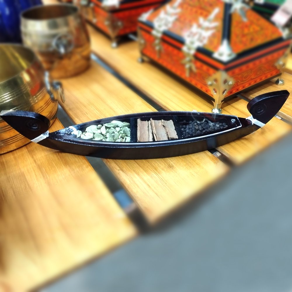 Wood Crafted Souvenir of Kerala Spice Boat Kettuvallam for Decor/Gifting