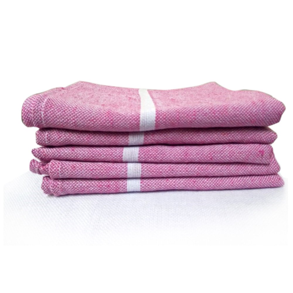 Light Edge Stitched Cotton Bath Towel Thorthu For Bathroom & Multipurpose Use (Rose, Set of 3) thumbnail 2