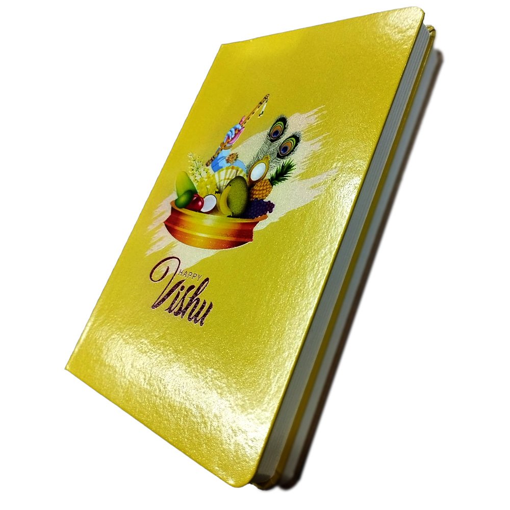 Happy Vishu Greetings Hardbound Journals A5 size for Souvenir Gifting (White) thumbnail 2